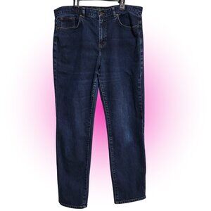 LRL DARK WASH BLUE JEANS WOMEN'S STRAIGHT LEG EUC  SIZE 14